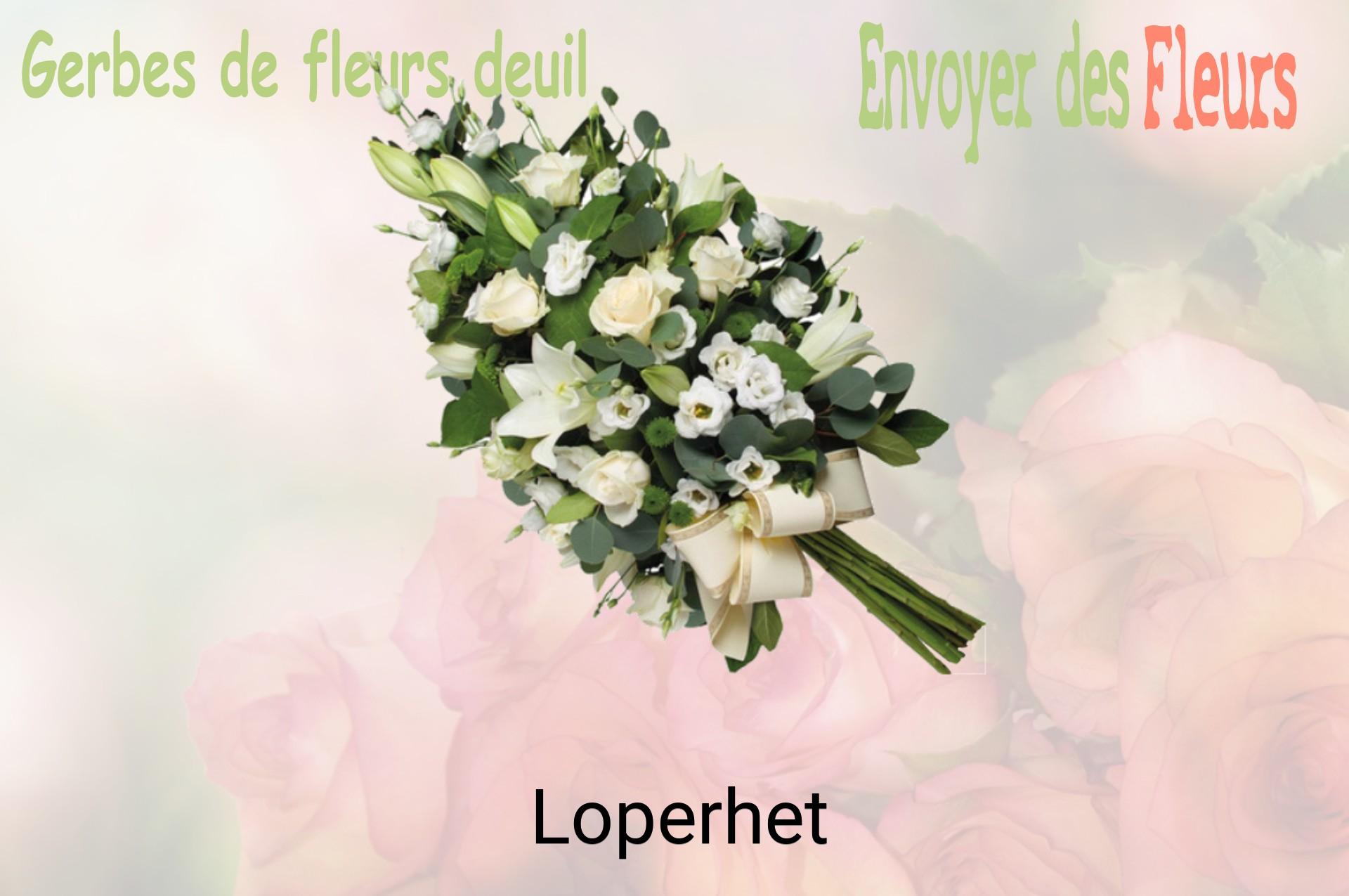 Gerbe de fleurs de deuil livrée à Loperhet